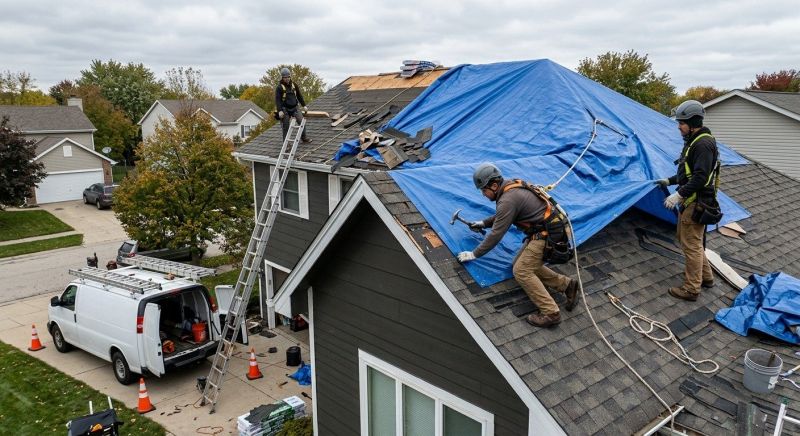 Our team working on Roofing Service projects in Kane County, IL