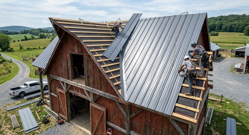 Barn Roof Construction in Kane County, IL