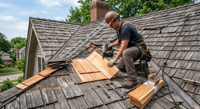 Cedar Shake Roof Repair in Bloomingdale, IL