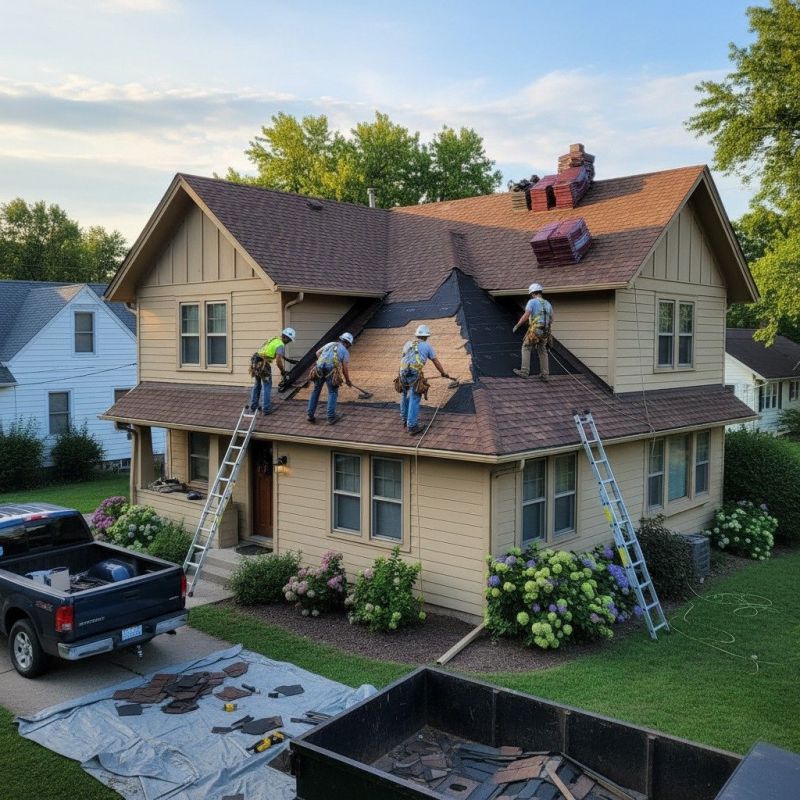Damaged Roof Replacement in Aurora, IL