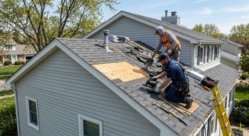 House Roof Repair in Hoffman Estates, IL