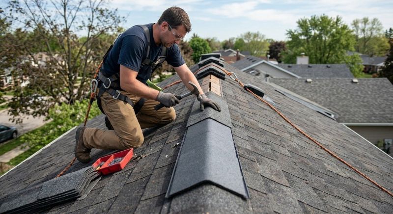 Roof Ridge Repair in Kane County, IL