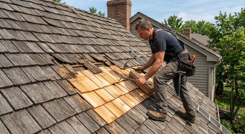 Shake Shingle Repair in Oswego, IL