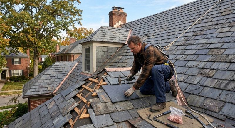 Slate Roof Repair in Roselle, IL
