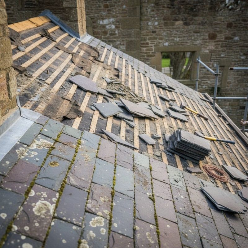Slate Roof Replacement in North Aurora, IL